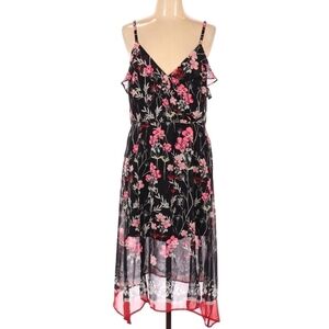 Express  floral batwing heam with slits, soft/flowy